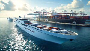 Electric container ships won’t work – but a fleet of auxiliary battery ships could clean up shipping